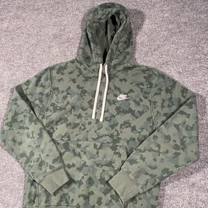 Nike Sportswear Club NSW Green Camo Hoodie Mens S Hooded Sweatshirt DA0055-337